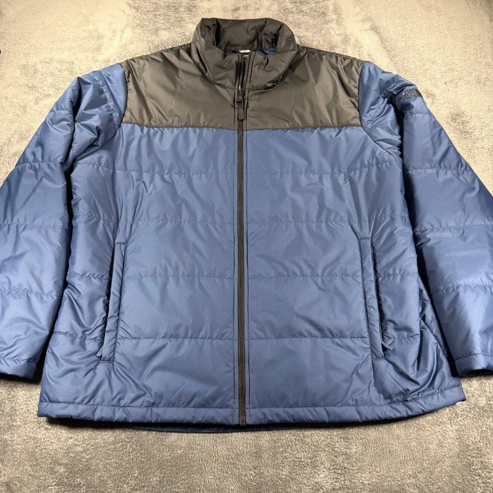The North Face Mens XXL Blue Black Two Tone Everyday Insulated‎ Puffer Jacket